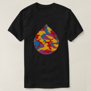Bold Camo Pattern Teardrop T-Shirt