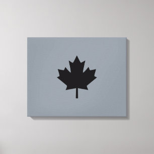 Bold Canadian Black Maple Leaf Canvas Print