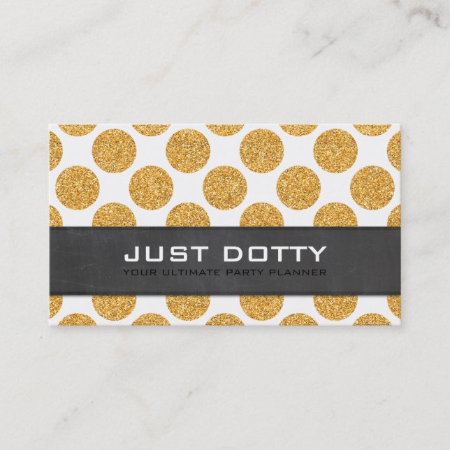 BOLD CARD polka dots chalkboard rich gold glitter (Front)