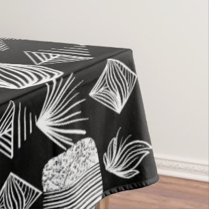 Bold Caribbean Tribal Mudcloth – Black & White, Tablecloth