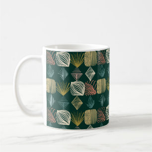 Bold Caribbean Tribal Mudcloth: Boho Teal Coffee Mug