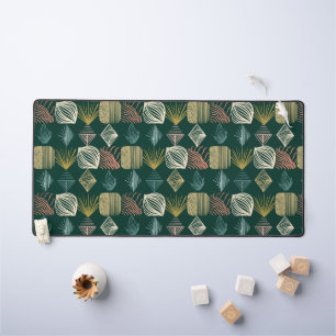 Bold Caribbean Tribal Mudcloth: Boho Teal Desk Mat