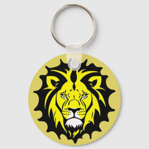 Bold Cartoon Lion Head Illustration Keychain