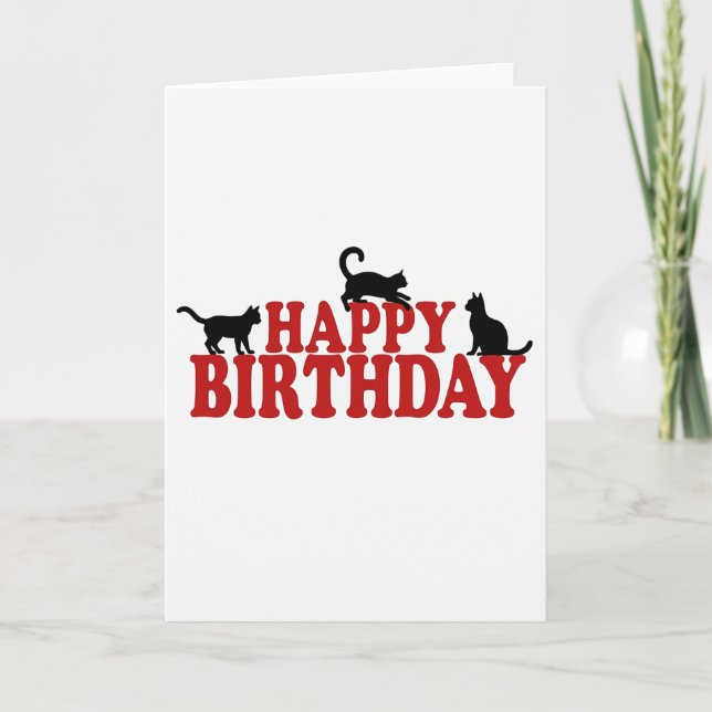 Bold Cat Birthday Card (Front)