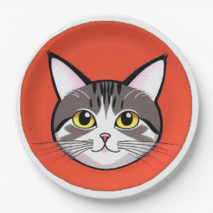 🐱 Bold Cat Graphic Party Tableware Set 🐱 Paper Plate