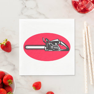 Bold Chainsaw Lumberjack Logging Tool Napkin