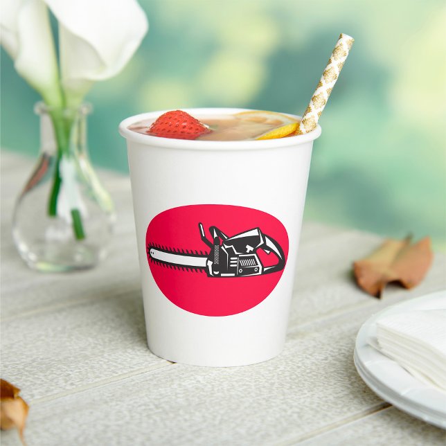 Bold Chainsaw Lumberjack Logging Tool Paper Cups (Creator Uploaded)
