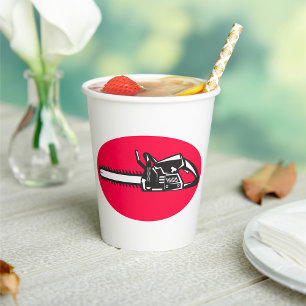 Bold Chainsaw Lumberjack Logging Tool Paper Cups