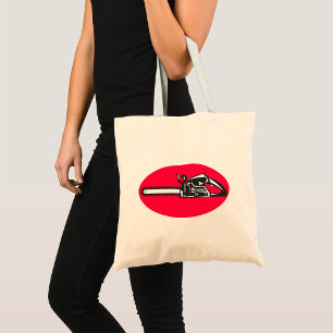 Bold Chainsaw Lumberjack Logging Tool Tote Bag