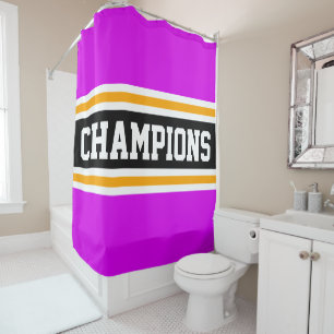 Bold CHAMPIONS Bright Pink Black Racing Stripes