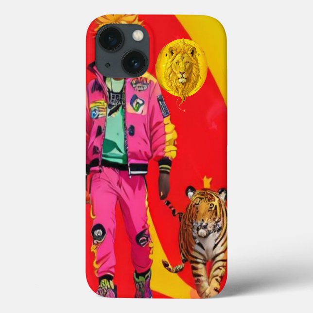Bold Charisma Tiger Phone Case – Vibrant Dopamine  (Back)