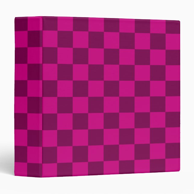 Bold Chequerboard Pattern with Magenta Square Binder (Front/Spine)