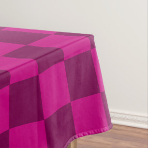 Bold Chequerboard Pattern with Magenta Square Tablecloth