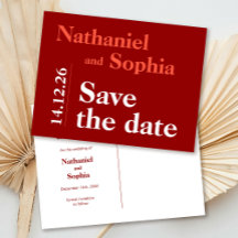 Bold Cherry Red Typography Save the Date