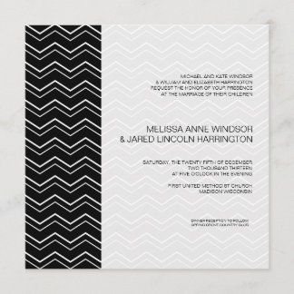 Bold Chevron Black and White Modern Affordable Invitation