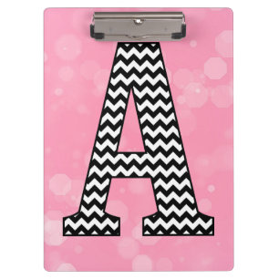 Bold Chevron Letter A on Bubblegum Pink Clipboard