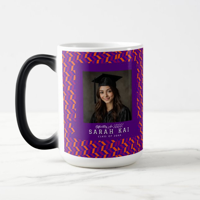 Bold Chevron Pattern Phd Grad Magic Mug (Left)