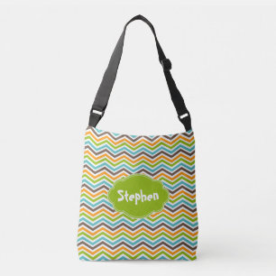 Bold Chevron Stripes Customized Add Name Bag