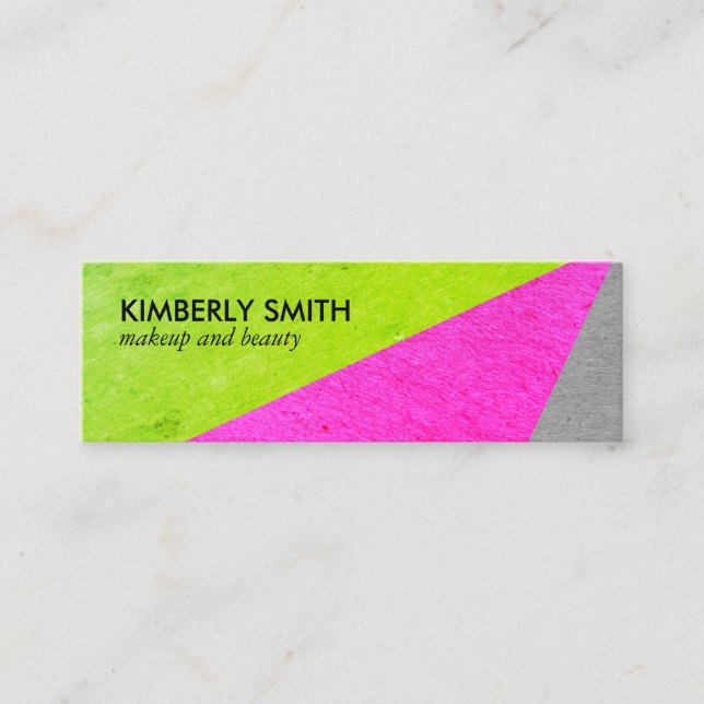 Bold Chic Speckled Colour Blocks Mini Business Card (Front)