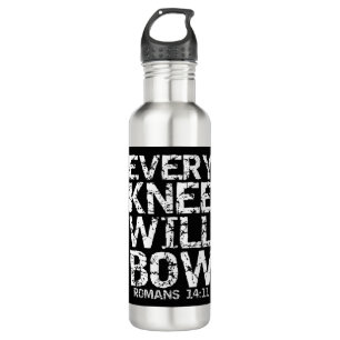Bold Christian Bible Verse Quote for Men Every Kne 710 Ml Water Bottle