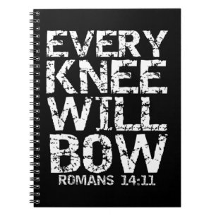 Bold Christian Bible Verse Quote for Men Every Kne Notebook