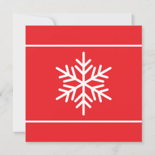 Bold Christmas Red White Nordic Snowflake Stripes Holiday Card