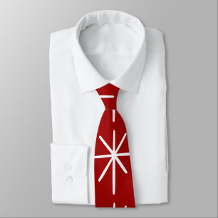 Bold Christmas Star MOD MidCentury Red Snowflake   Tie