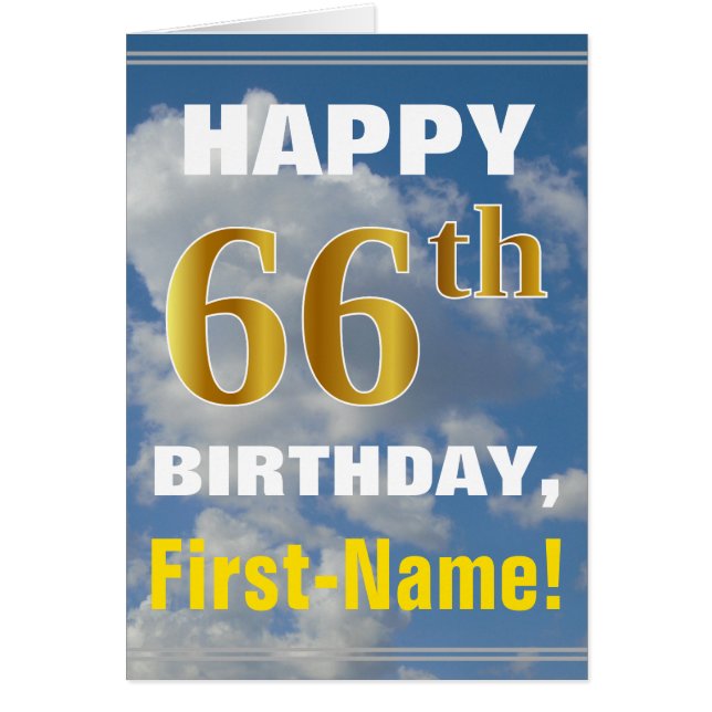 Bold, Ciel nuageux, Faux Gold 66e anniversaire + N (Devant)