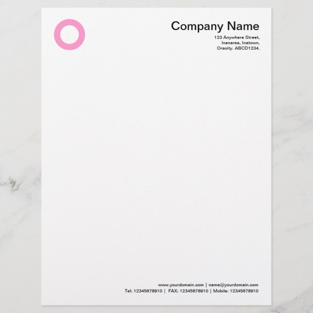Bold Circle - Pink Letterhead (Front)