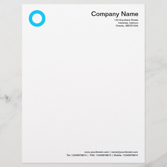Bold Circle - Sky Blue Letterhead (Front)