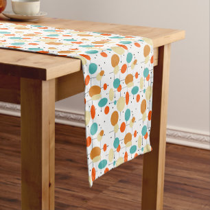 Bold Circles And Lines Mid Century Modern Pattern Short Table Runner