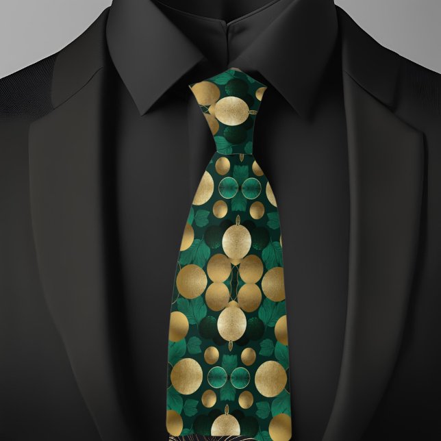 Bold Circles of Emerald and Gold Necktie (Creator Uploaded)