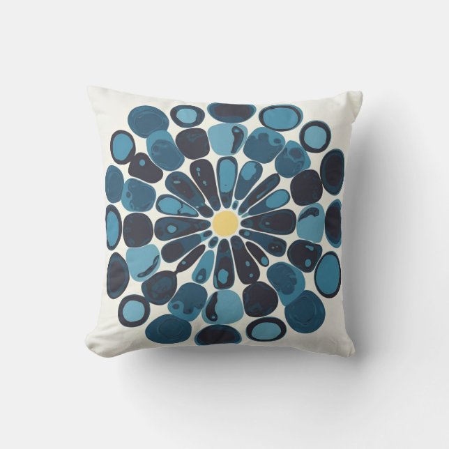 Bold Circular Paint Splatters Throw Pillow (Front)