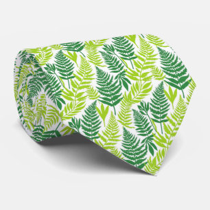 Bold Citrus Green Statement Botanical Fern Pattern Tie