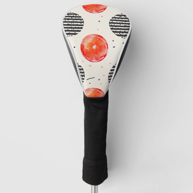 Bold Citrus Slice Stripes (10) Golf Head Cover (Front)