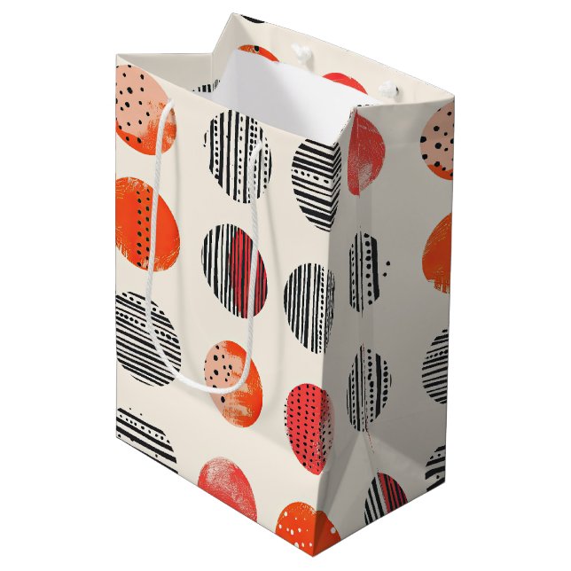 Bold Citrus Slice Stripes (11) Medium Gift Bag (Front Angled)