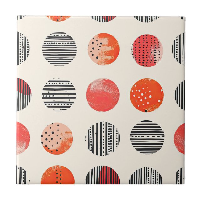 Bold Citrus Slice Stripes (11) Tile (Front)