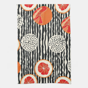 Bold Citrus Slice Stripes (1) Kitchen Towel
