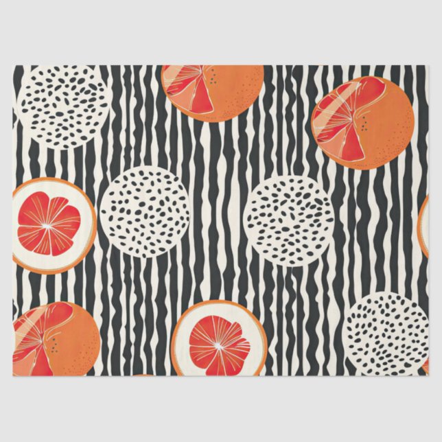 Bold Citrus Slice Stripes (1) Tissue Paper (Front)