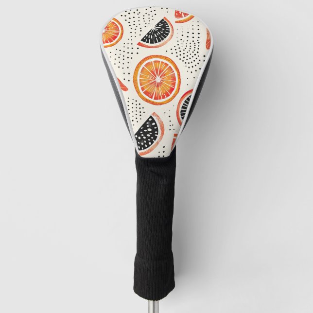 Bold Citrus Slice Stripes (2) Golf Head Cover (Front)