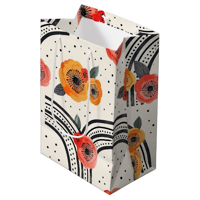Bold Citrus Slice Stripes (2) Medium Gift Bag (Front Angled)