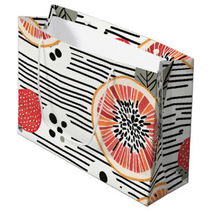 Bold Citrus Slice Stripes (3) Large Gift Bag
