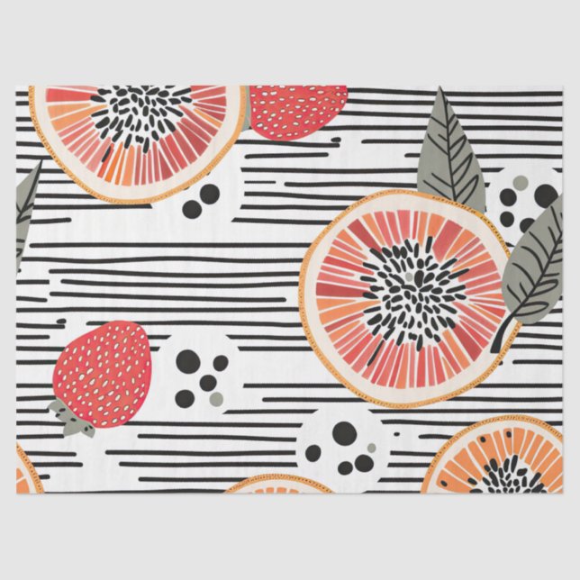 Bold Citrus Slice Stripes (3) Tissue Paper (Front)
