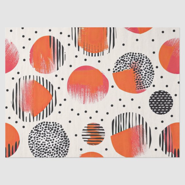 Bold Citrus Slice Stripes (4) Tissue Paper (Front)