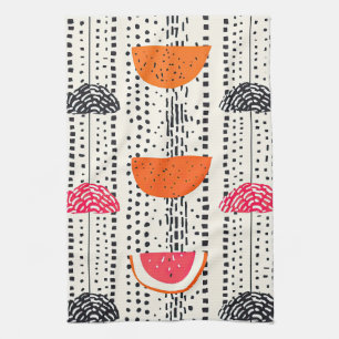 Bold Citrus Slice Stripes (5) Kitchen Towel