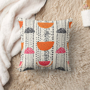 Bold Citrus Slice Stripes (5) Throw Pillow