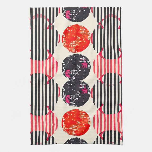 Bold Citrus Slice Stripes (7) Kitchen Towel (Vertical)
