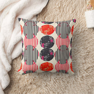 Bold Citrus Slice Stripes (7) Throw Pillow