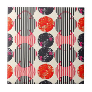 Bold Citrus Slice Stripes (7) Tile