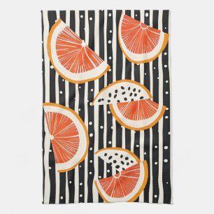 Bold Citrus Slice Stripes (8) Kitchen Towel